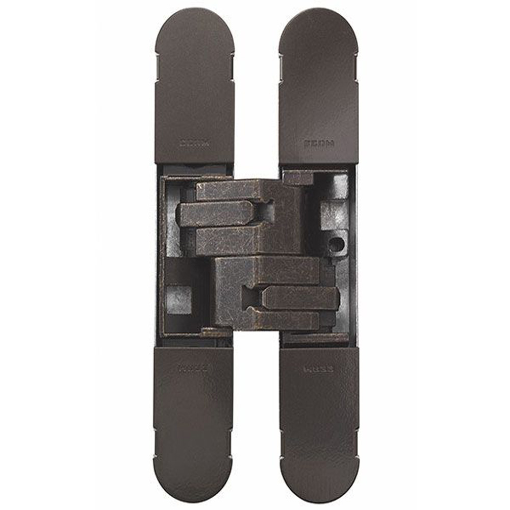 3D Concealed Hinge 100mm x 22mm - Brass Bronzed